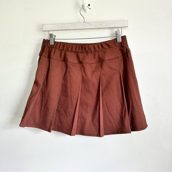 Wild Fable Brown Pleated School girl Mini Skirt sz XS - Picture 3 of 5